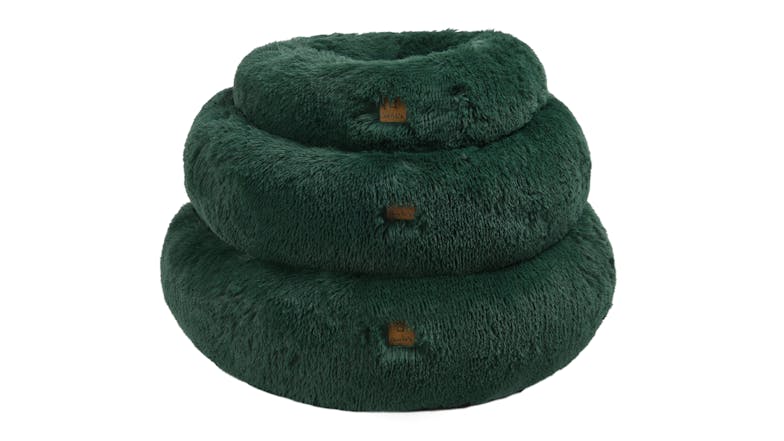 Charlie's Shaggy Faux Fur Round Pet Bed Large - Eden Green