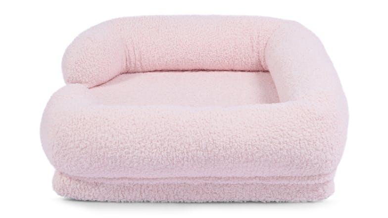 Charlie's Teddy Fleece Ultra-Soft Memory Foam Pet Sofa Small - Pink