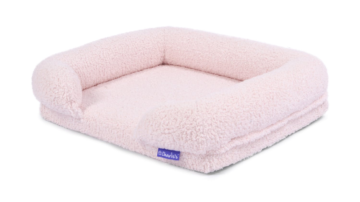 Charlie's Teddy Fleece Ultra-Soft Memory Foam Pet Sofa Medium - Pink