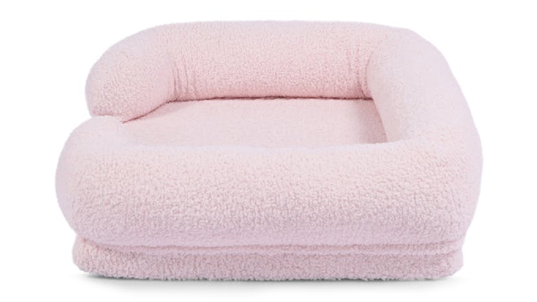 Charlie's Teddy Fleece Ultra-Soft Memory Foam Pet Sofa Medium - Pink