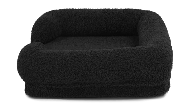 Charlie's Teddy Fleece Ultra-Soft Memory Foam Pet Sofa Large - Charcoal