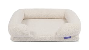 Charlie's Teddy Fleece Ultra-Soft Memory Foam Pet Sofa Small - Cream