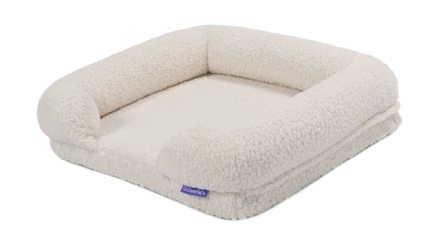 Charlie's Teddy Fleece Ultra-Soft Memory Foam Pet Sofa Small - Cream