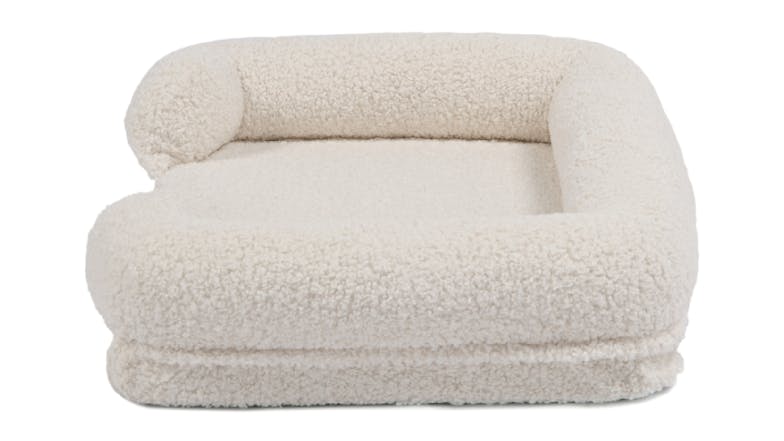 Charlie's Teddy Fleece Ultra-Soft Memory Foam Pet Sofa Small - Cream