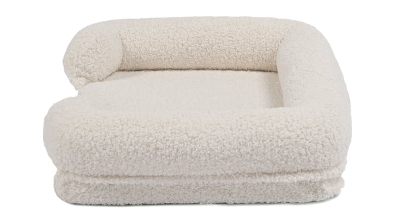 Charlie's Teddy Fleece Ultra-Soft Memory Foam Pet Sofa Large - Cream