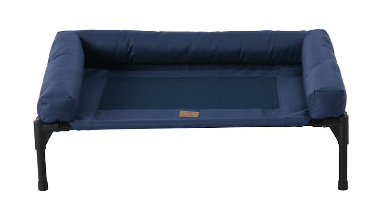 Charlie's levated Hammock Pet Bed w/ Bolster Support Medium - Blue