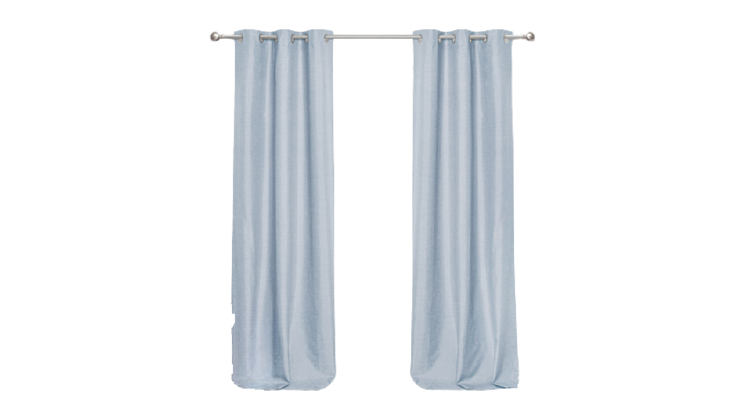 Sherwood Home Faux Linen Blackout Curtain Twin Pack 90 x 223cm - Ocean Blue