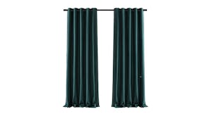 Cadence & Co. "Byron" Matte Velvet Blackout Curtain Twin Pack 180 x 223cm - Green