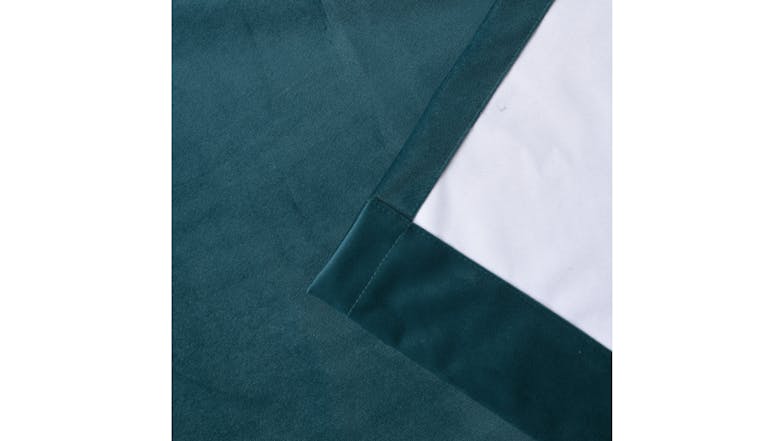 Cadence & Co. "Byron" Matte Velvet Blackout Curtain Twin Pack 180 x 223cm - Green