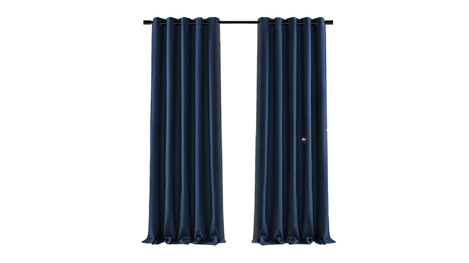 Cadence & Co. "Byron" Matte Velvet Blackout Curtain Twin Pack 90 x 223cm - Navy Blue