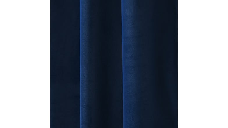 Cadence & Co. "Byron" Matte Velvet Blackout Curtain Twin Pack 90 x 223cm - Navy Blue