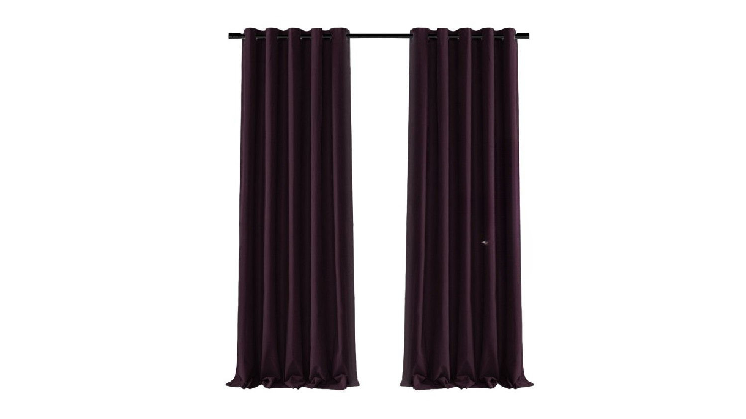 Cadence & Co. "Byron" Matte Velvet Blackout Curtain Twin Pack 225 x 223cm - Aubergine
