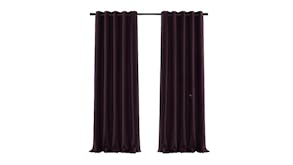 Cadence & Co. "Byron" Matte Velvet Blackout Curtain Twin Pack 225 x 223cm - Aubergine