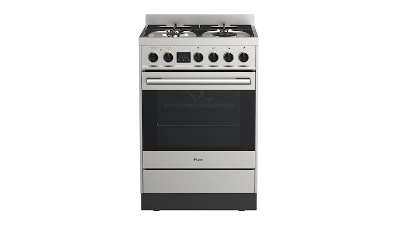Haier 60cm Catalytic Dual Fuel Freestanding Oven with Gas Cooktop - Stainless Steel (HOR60S9MSX1)