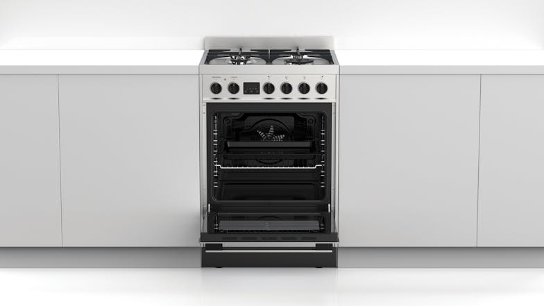 Haier 60cm Catalytic Dual Fuel Freestanding Oven with Gas Cooktop - Stainless Steel (HOR60S9MSX1)