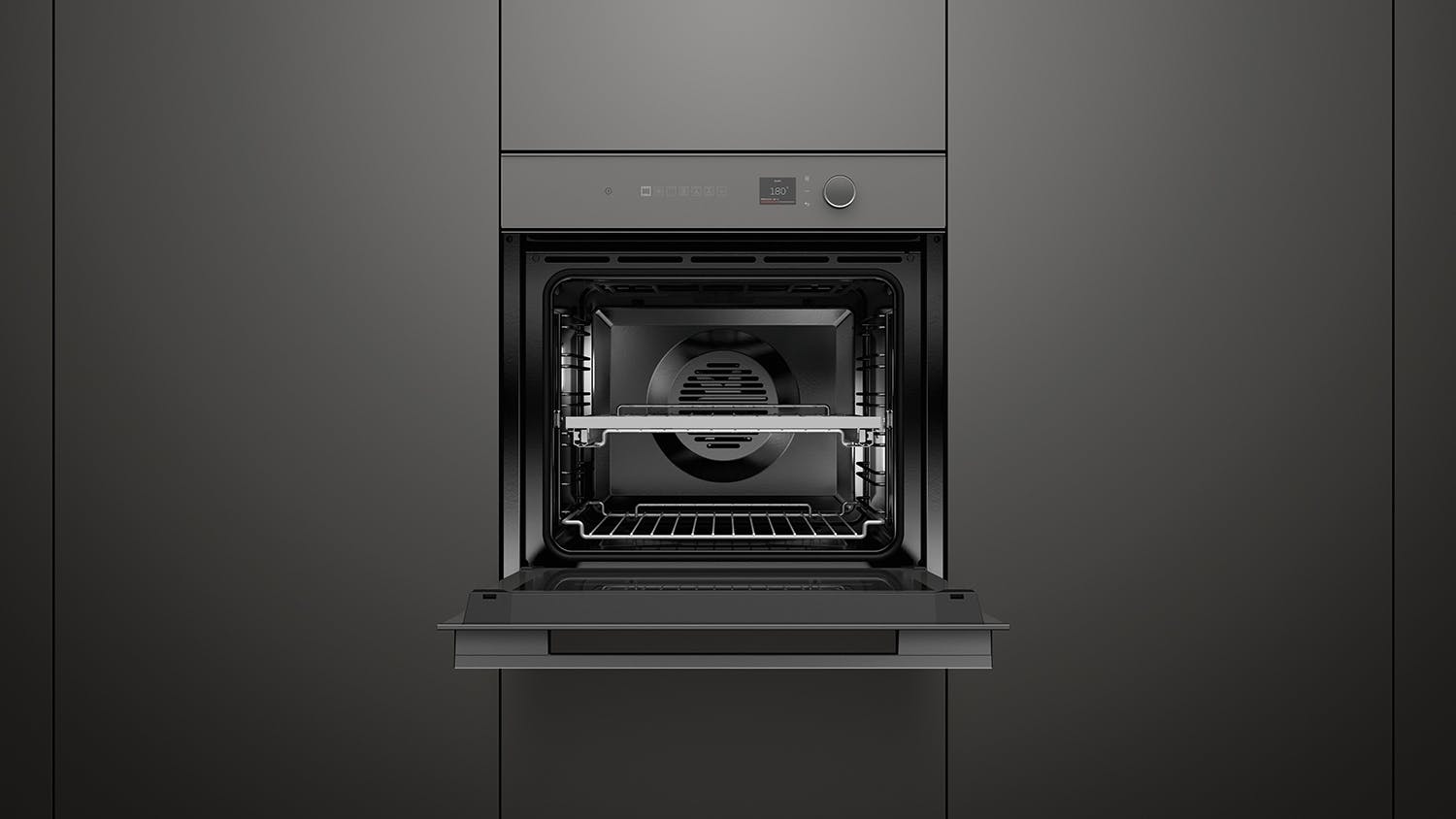Fisher & Paykel 60cm Pyrolytic 16 Function Built-In Oven - Grey Glass (Series 7/OB60SM16PLG1)