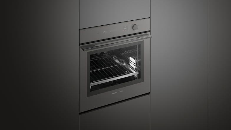 Fisher & Paykel 60cm Pyrolytic 16 Function Built-In Oven - Grey Glass (Series 7/OB60SM16PLG1)