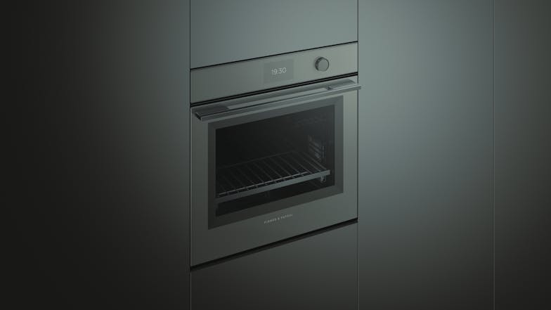 Fisher & Paykel 60cm Pyrolytic 16 Function Built-In Oven - Grey Glass (Series 9/OB60SMPTDG1)
