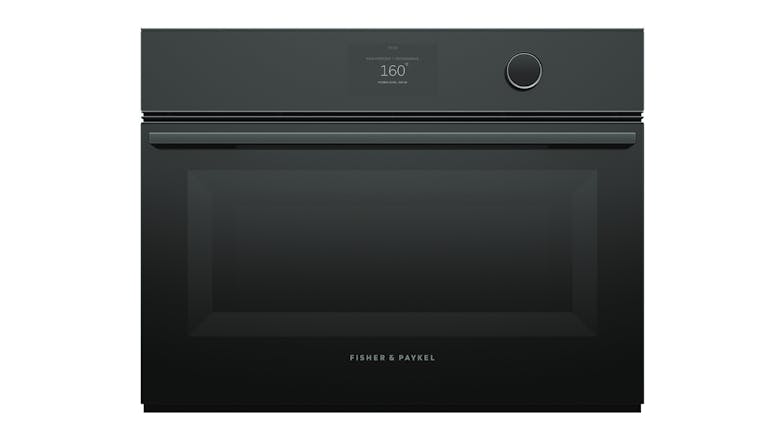 Fisher & Paykel 38L Combination Built-In Microwave Oven - Black Glass (Series 9/OM60NMTDB1)