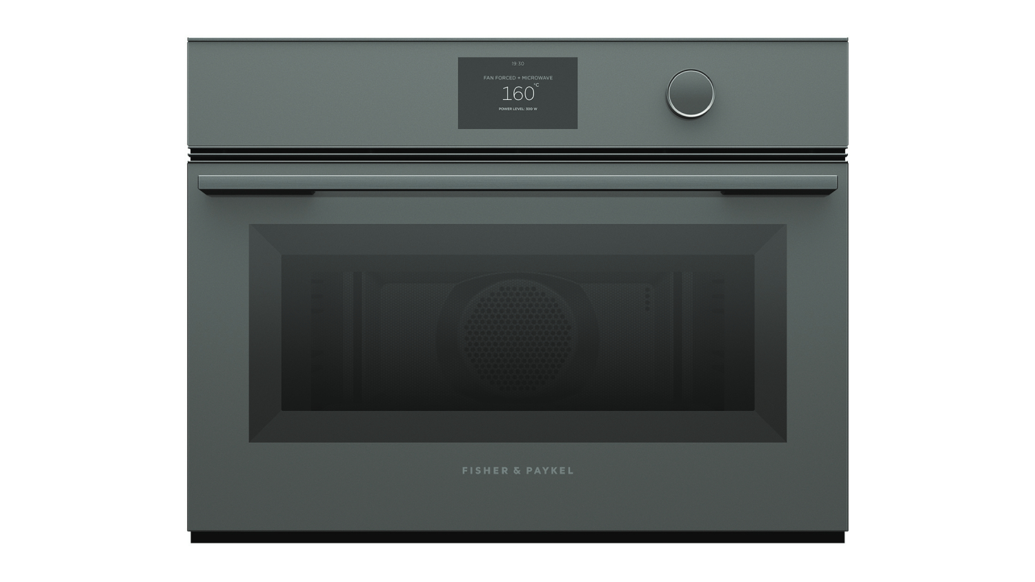 Fisher & Paykel 60cm Built-In Microwave Oven with 22 Functions - Grey Glass (Series 9/OM60NMTDG1)