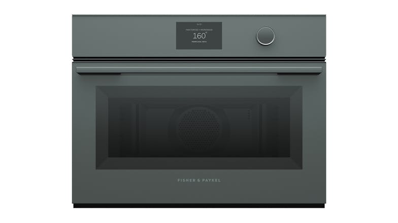 Fisher & Paykel 38L Combination Built-In Microwave Oven - Grey Glass (Series 9/OM60NMTDG1)