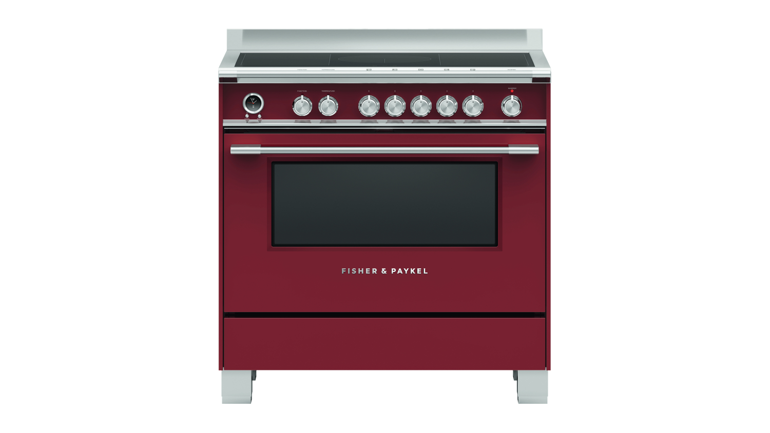 Fisher & Paykel 90cm Freestanding Oven with Induction Cooktop - Red (Series 9/OR90SCI6R1)