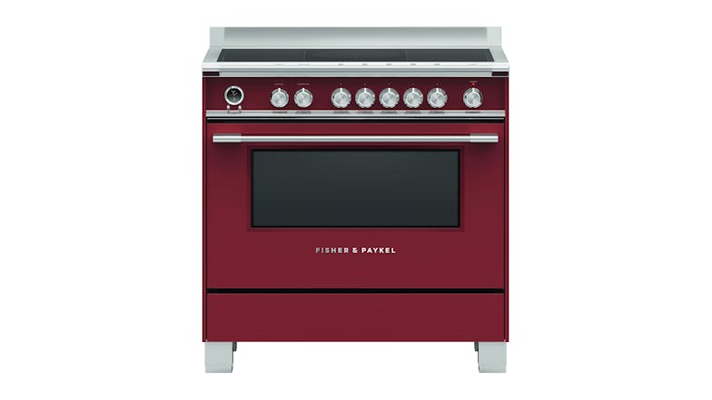 Fisher & Paykel 90cm Pyrolytic Freestanding Oven with Induction Cooktop - Red (Series 9/OR90SCI6R1)