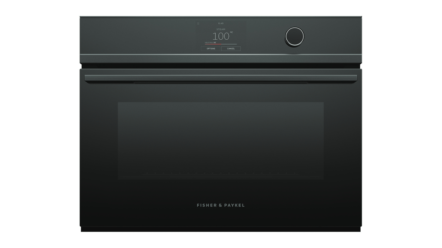 Fisher & Paykel 60cm Built-In Compact Steam Oven with 23 Functions - Black Glass (Series 9/OS60NDTDB1)