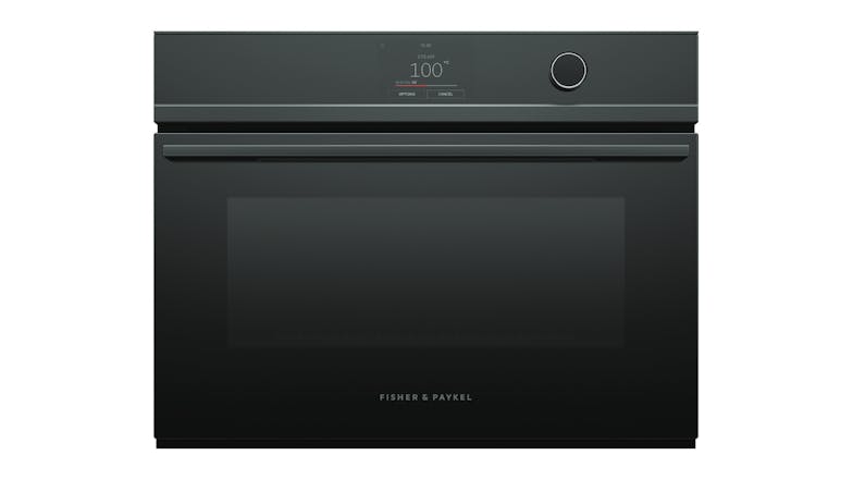 Fisher & Paykel 60cm Steam Clean 23 Function Built-In Compact Oven - Black Glass (Series 9/OS60NDTDB1)