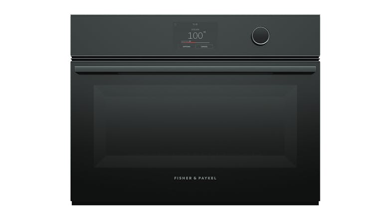 Fisher & Paykel 60cm Steam Clean 23 Function Built-In Compact Oven - Black Glass (Series 9/OS60NMTDB1)