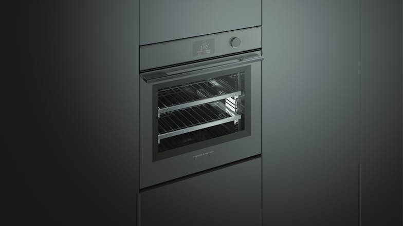 Fisher & Paykel 60cm Steam Clean 23 Function Built-In Oven - Grey Glass (Series 11/OS60SMTDG1)