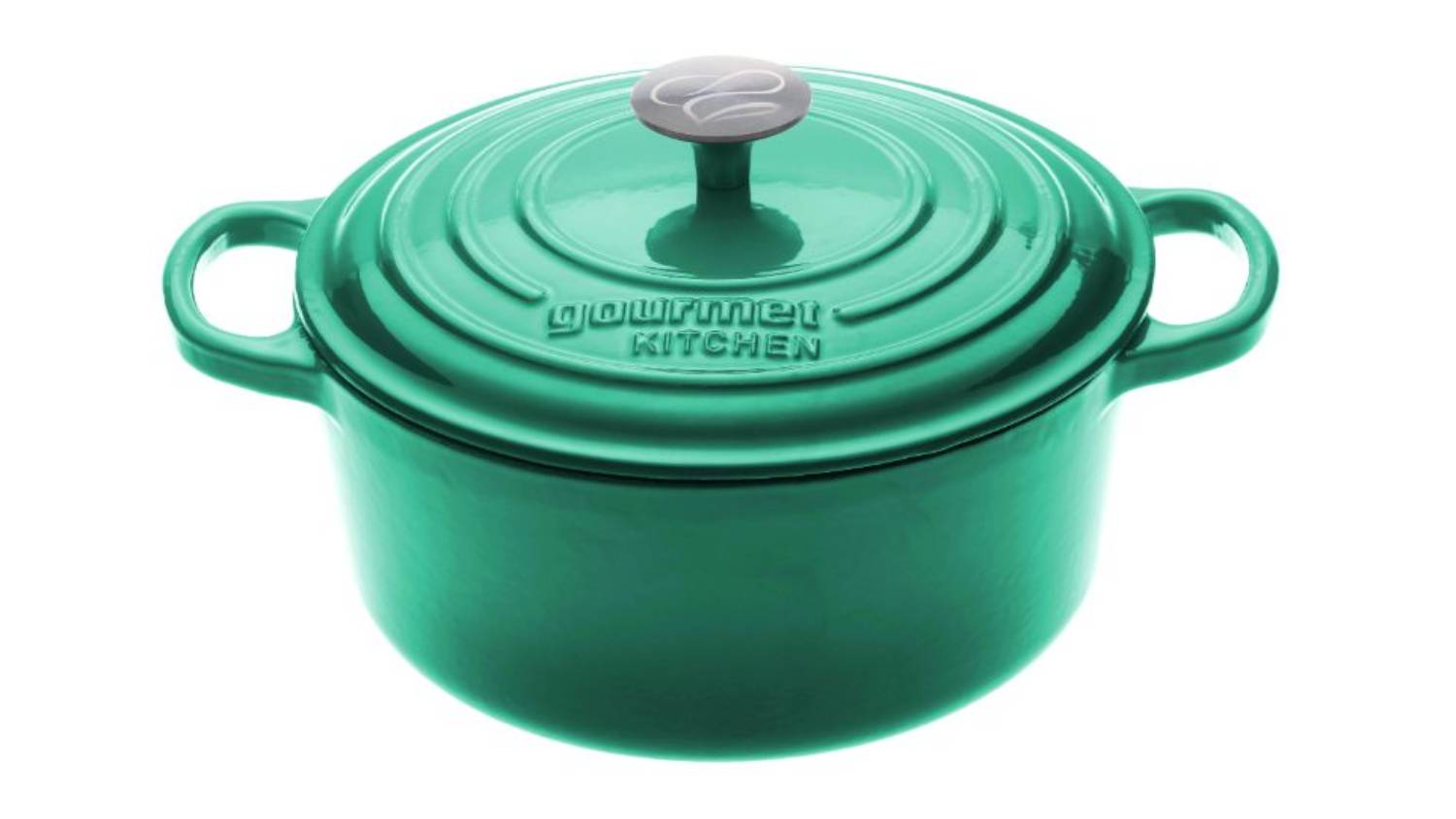 Gourmet Kitchen Cast Iron Casserole Dish 24cm - Eden Green