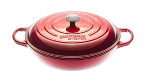 Gourmet Kitchen Cast Iron Shallow Casserole Dish 30cm - Cherry Red