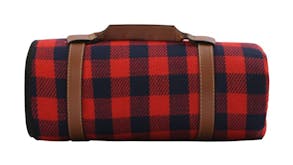 Vibes "Hunter" Waterpoof Picnic Rug 50 x 200cm - Red/Navy