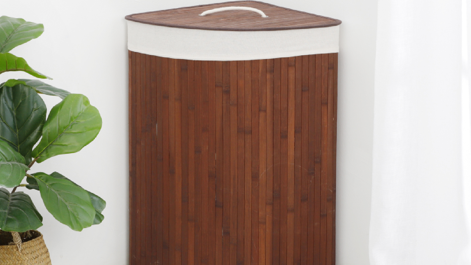 Sherwood Folding Corner Fabric Laundry Hamper - Brown