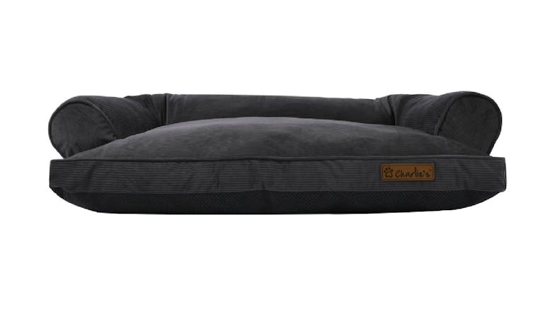 Charlie's "Ripley" Corduroy Pet Sofa Small - Charcoal