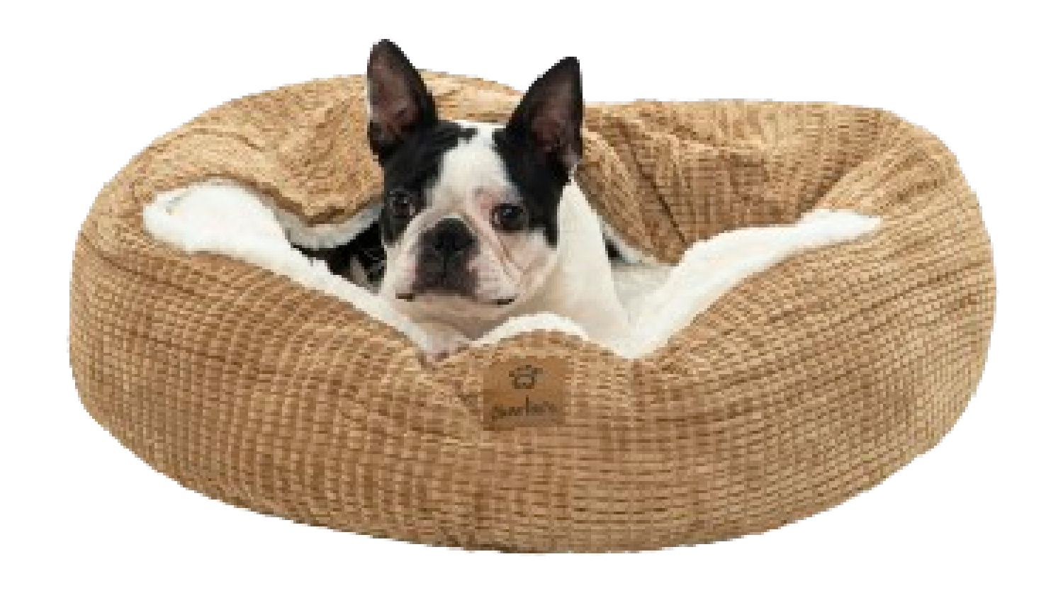 Charlie's "Snookie" Corncob Fabric Pet Bed with Hood Medium - Latte Brown