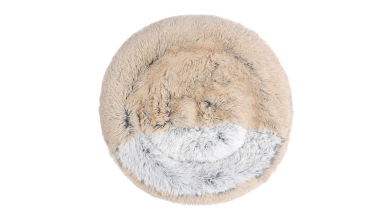 Charlie's "Snookie" Faux Fur Pet Bed w/ Hood Large - Cream