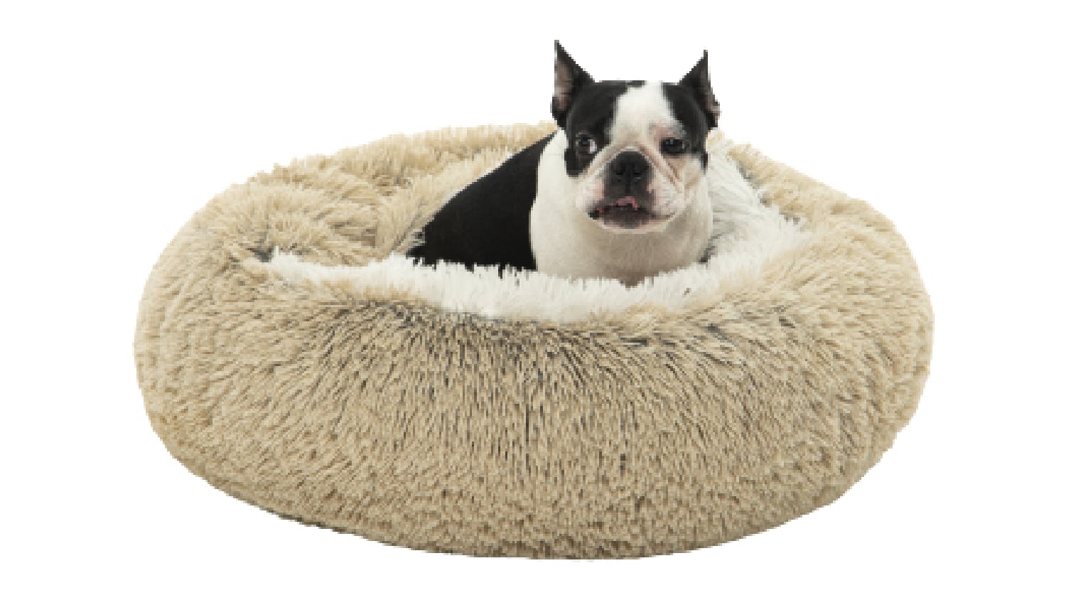 Charlie's "Snookie" Faux Fur Pet Bed w/ Hood Large - Cream