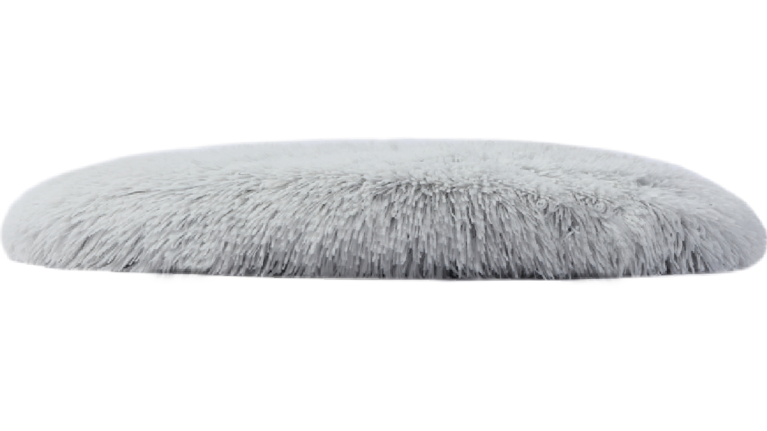 A white pet mat with a soft, shaggy faux fur.