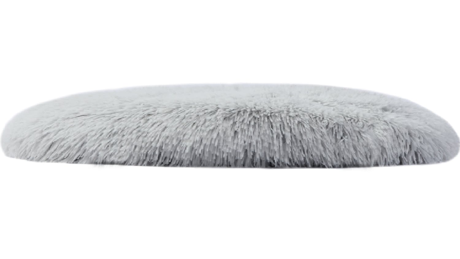 Charlie's Shaggy Faux Fur Round Lounge Pet Mat Small - White