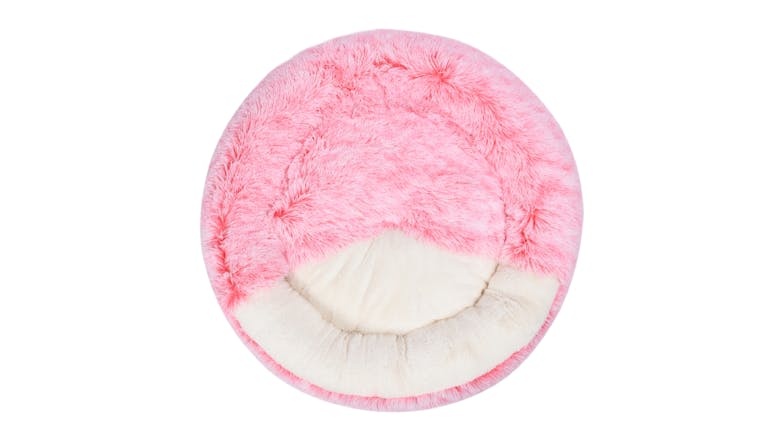 Charlie's "Snookie" Faux Fur Pet Bed w/ Hood Large - Pink