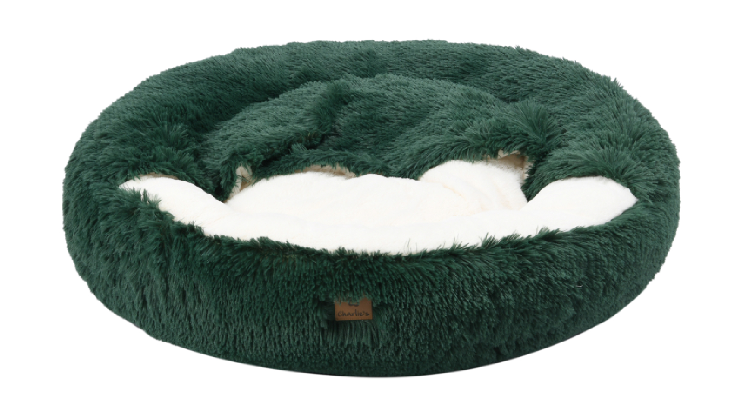 Charlie's "Snookie" Faux Fur Pet Bed w/ Hood Large - Green