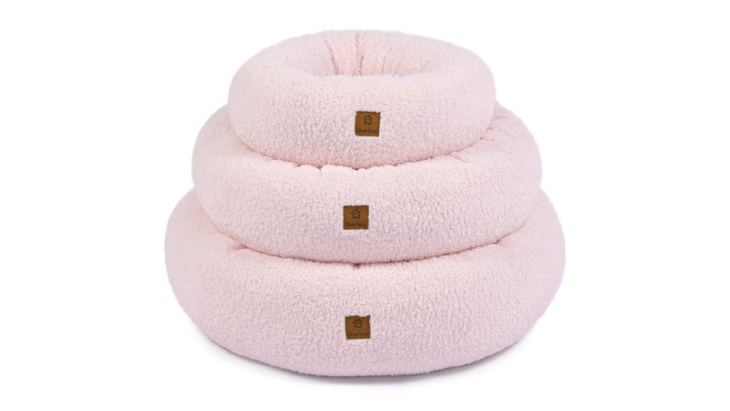 Charlie's Teddy Fleece Round Pet Bed Large - Pink