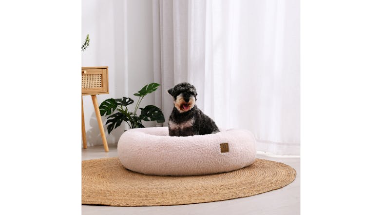 Charlie's Teddy Fleece Round Pet Bed Large - Pink