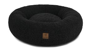 Charlie's Teddy Fleece Round Pet Bed Small - Charcoal