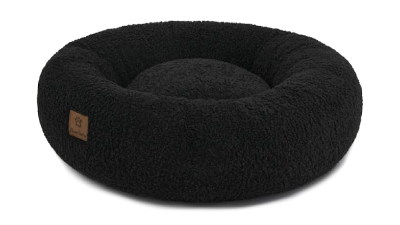 Charlie's Teddy Fleece Round Pet Bed Small - Charcoal