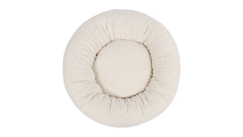 Charlie's Teddy Fleece Round Pet Bed Small - Cream