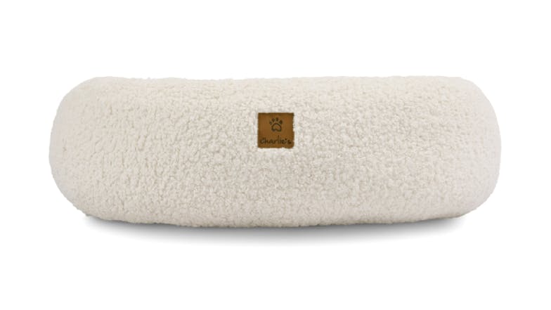 Charlie's Teddy Fleece Round Pet Bed Medium - Cream