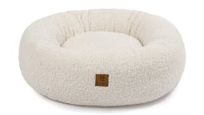 Charlie's Teddy Fleece Round Pet Bed Large - Cream